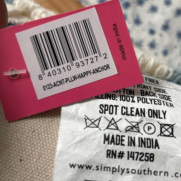 Simply Southern needlepoint anchor pillow with tassels – NWT - Picture 7 of 7